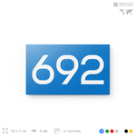 Номер на дверь 692, табличка на дверь для офиса, квартиры, кабинета, аудитории, склада, голубая 120х70 мм, Айдентика Технолоджи