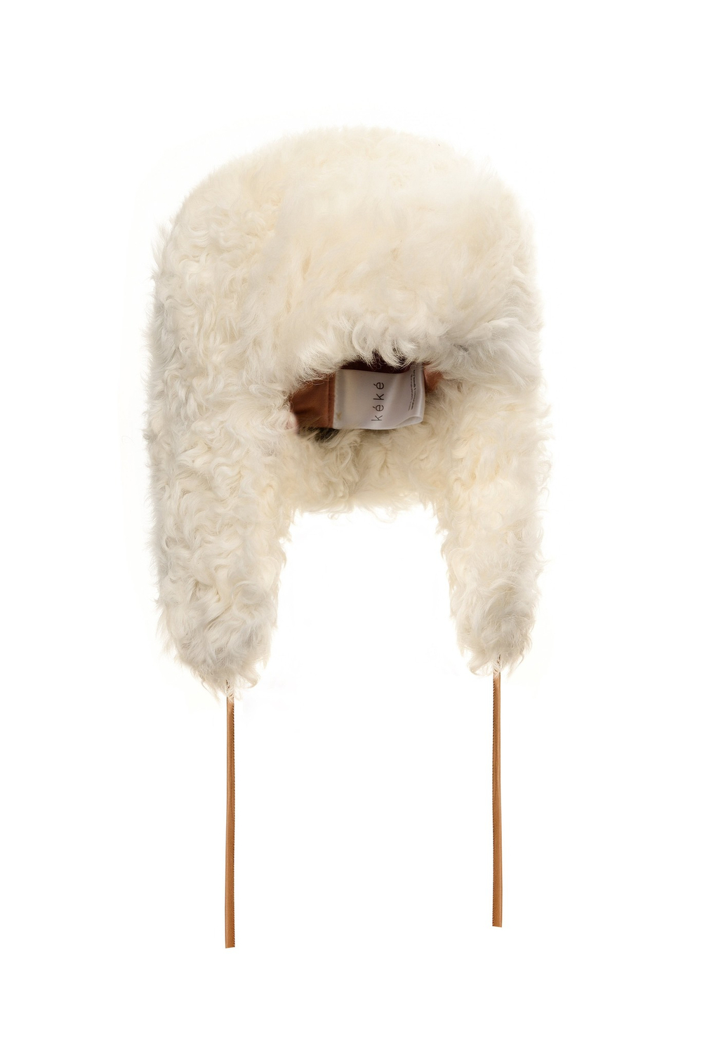 Белая шапка-ушанка