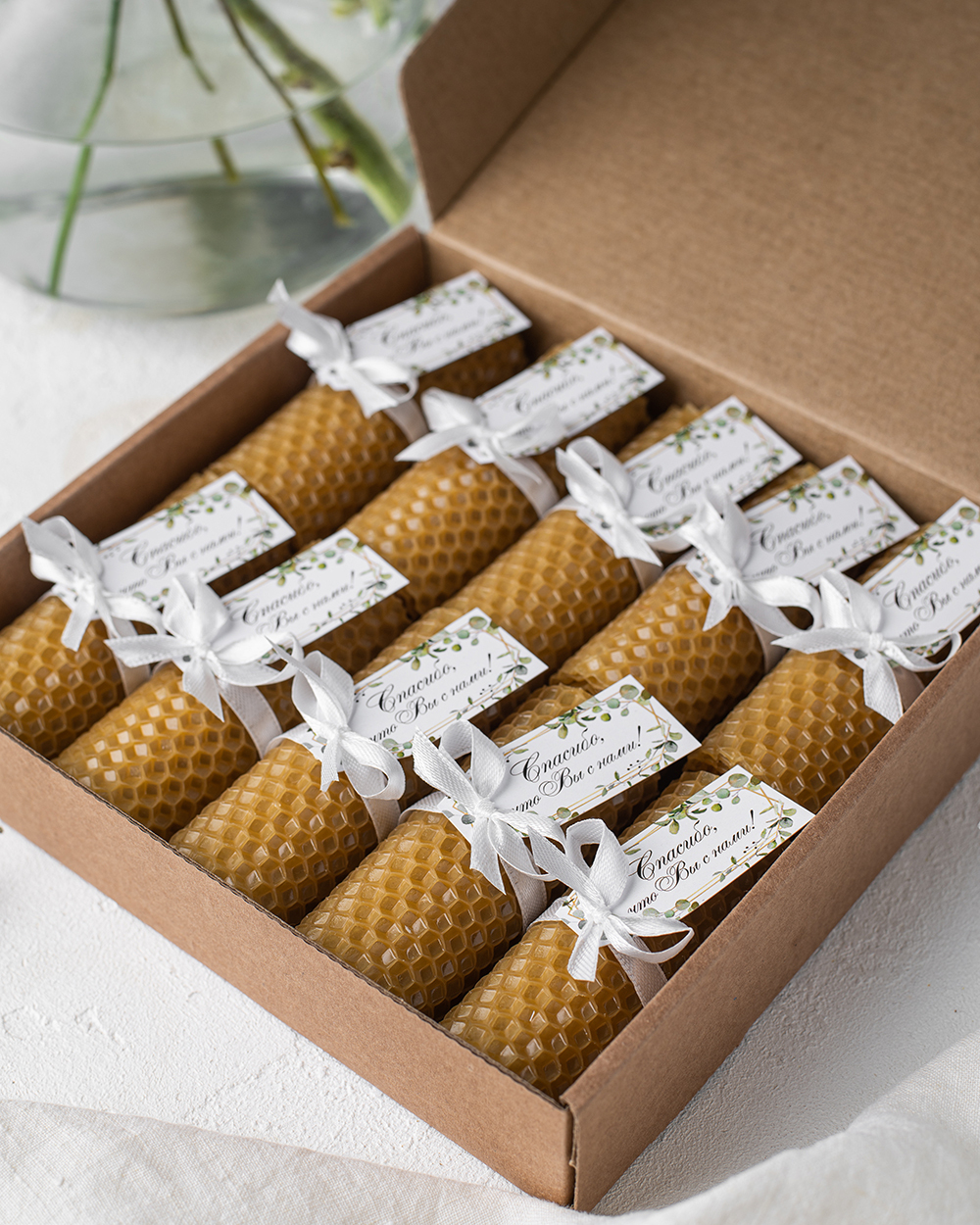 Свечи-бонбоньерки в подарок гостям на свадьбу