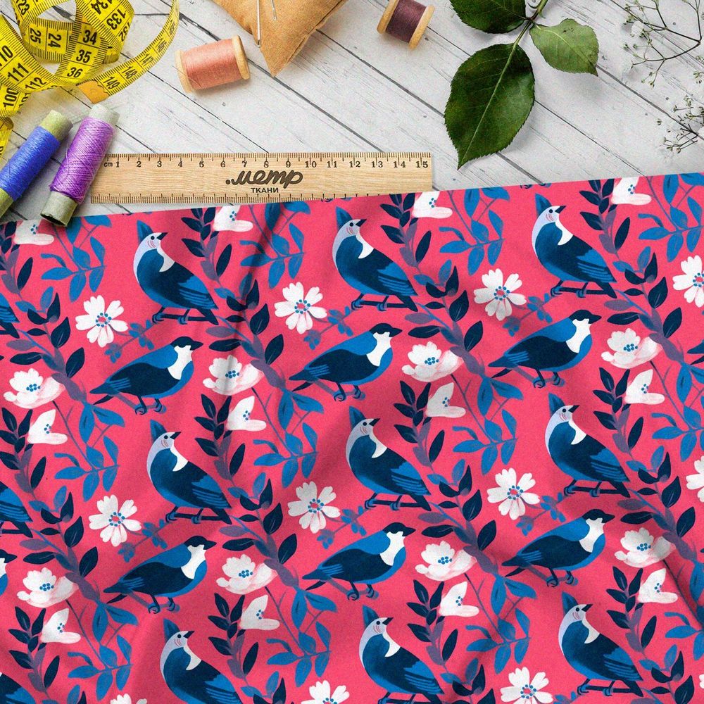 Ткань премиум интерлок цветущий сад