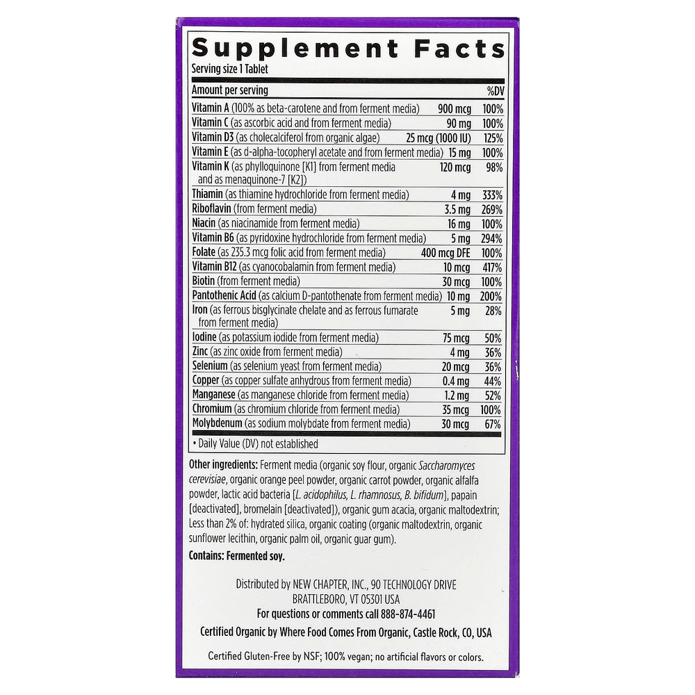 New Chapter, Мультивитамины One Daily, 72 вегетарианские таблетки