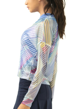 Женская теннисная футболка (dł. Рукава) Lucky in Love Count Me In и Sheer Can Long Sleeve Top - blue marine