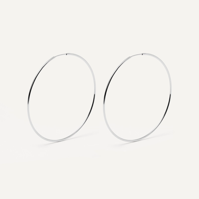 Серьги-конго Широкое Серебро – 7 см