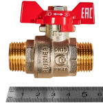 Кран шаровой полнопроходной ROMMER - 1/2" (НР/НР, PN40, ручка-бабочка)