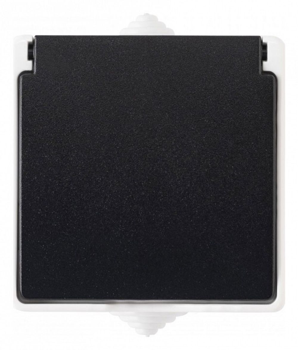 Розетка влагозащищенная с заземлением и со шторкой с крышкой Arte Milano am-309 309.40-1.grey