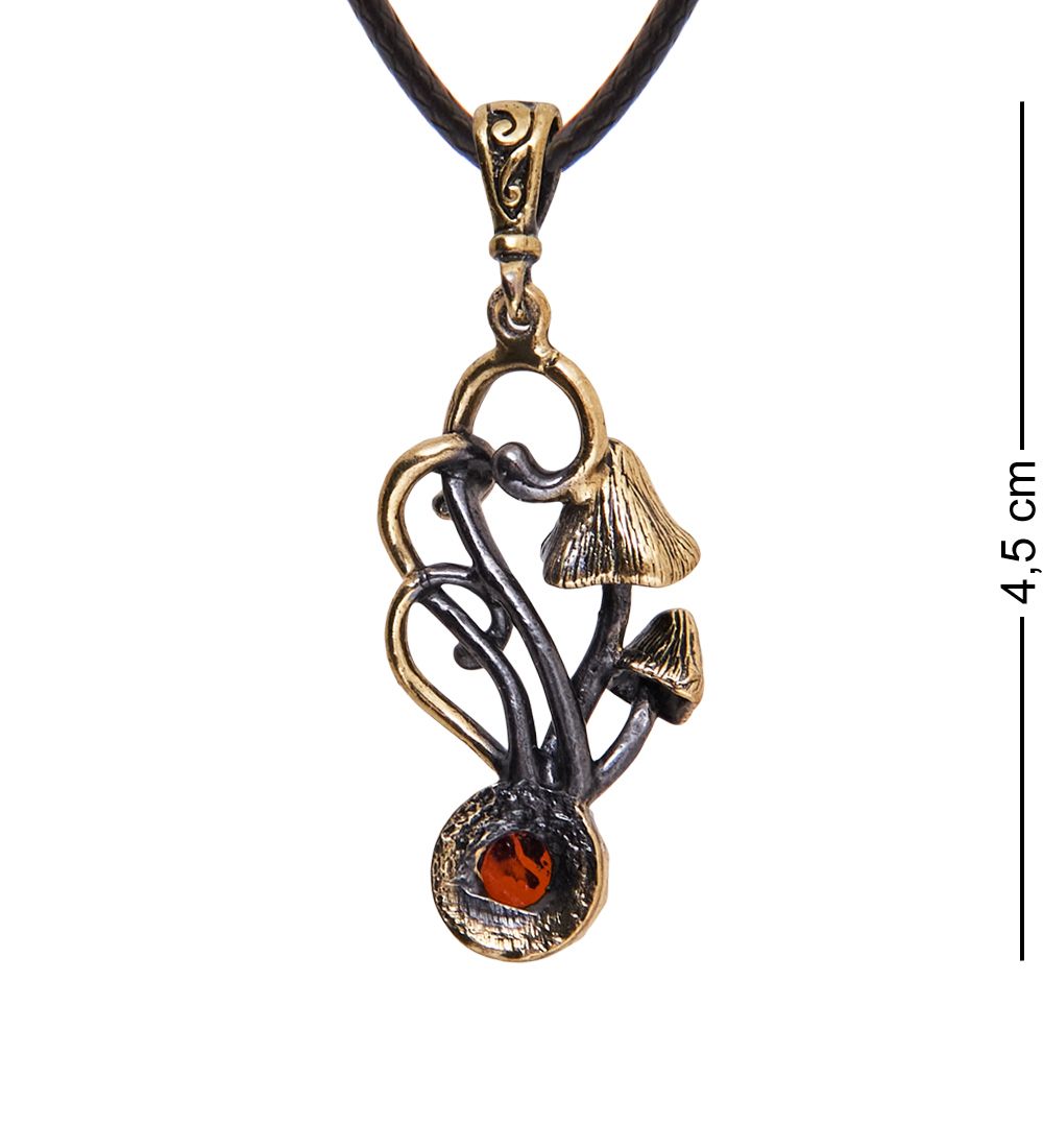 AM-3902 Подвеска «Галерина» (латунь, янтарь)