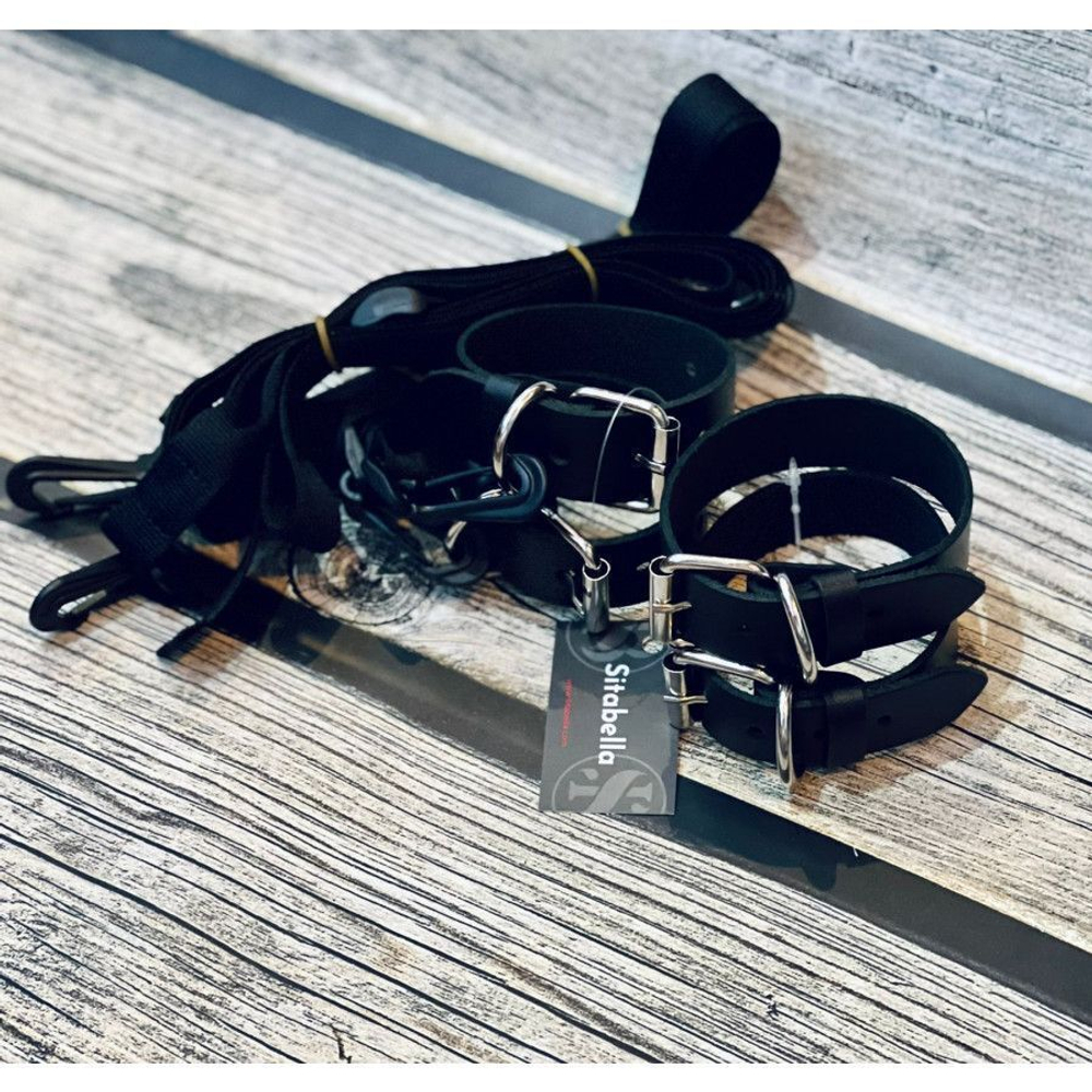 Черный комплект для растяжки на кровати «Новичок» (Цвет: черный)