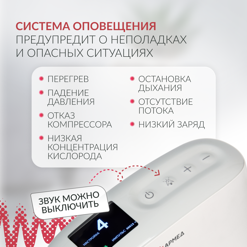 Концентратор кислорода Армед F1 Портативный