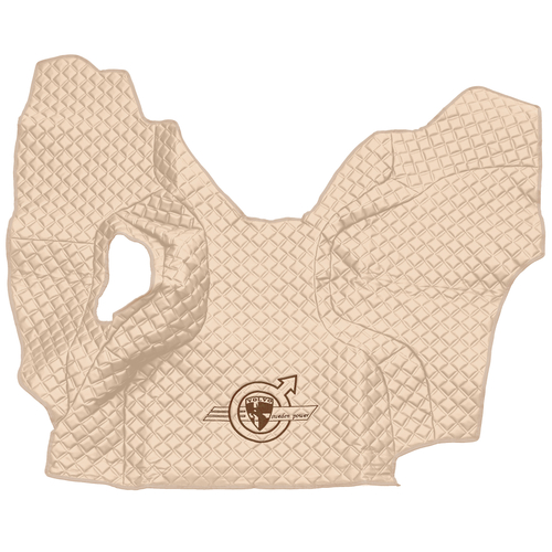 Ковры VOLVO FM до 2008 года (экокожа, бежевый, бежевый кант, коричневая вышивка)