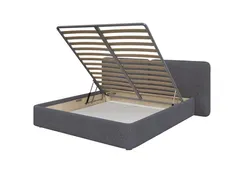 Кровать двуспальная Hub Soft 180 см (серый, букле)