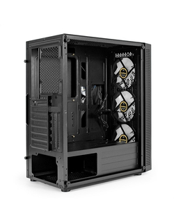 Exegate EX296071RUS Корпус Miditower ExeGate EVO-5001A-EVO800 (ATX, БП EVO800RGB с вент. 12 см, 2*USB+1*USB3.0+HD Audio, черный, 3 вент.12см с RGB подсветкой, боковая панель - закаленное стекло)