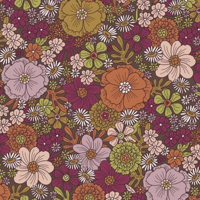 Цветочный ковёр в стиле ретро