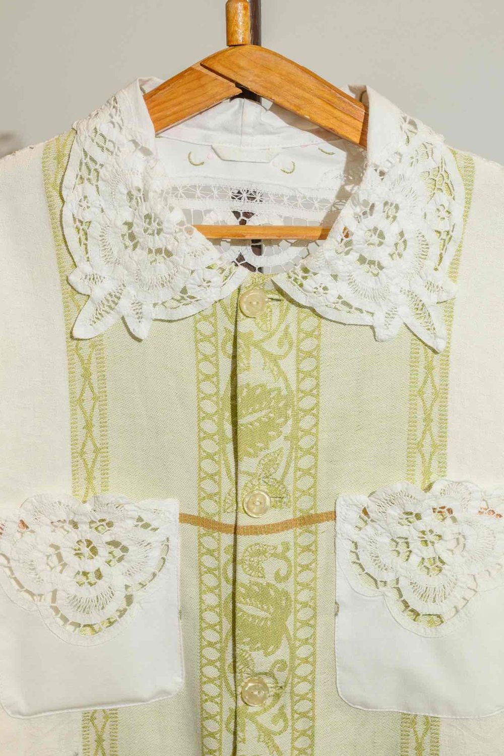 Рубашка Soeurs Linen Lace Shirt beige