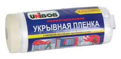 Unibob Пленка укрывная с малярной лентой, 1,1 х 33 м