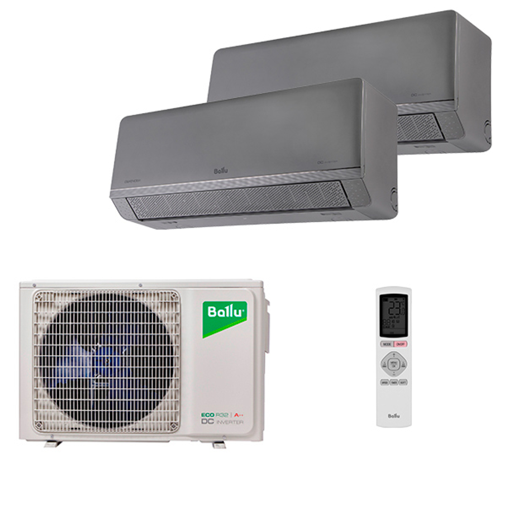 Мультисплит система на 2 комнаты Ballu BSFI-FM/in-07HN8/EU_SV x 2 / BA2OI-FM/out-14HN8/EU
