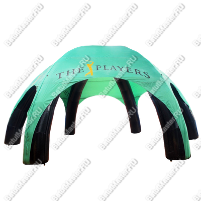 Надувной тент "Чёрно-зеленый" 6*6*3 м, опоры из ПВХ, крыша из нейлона