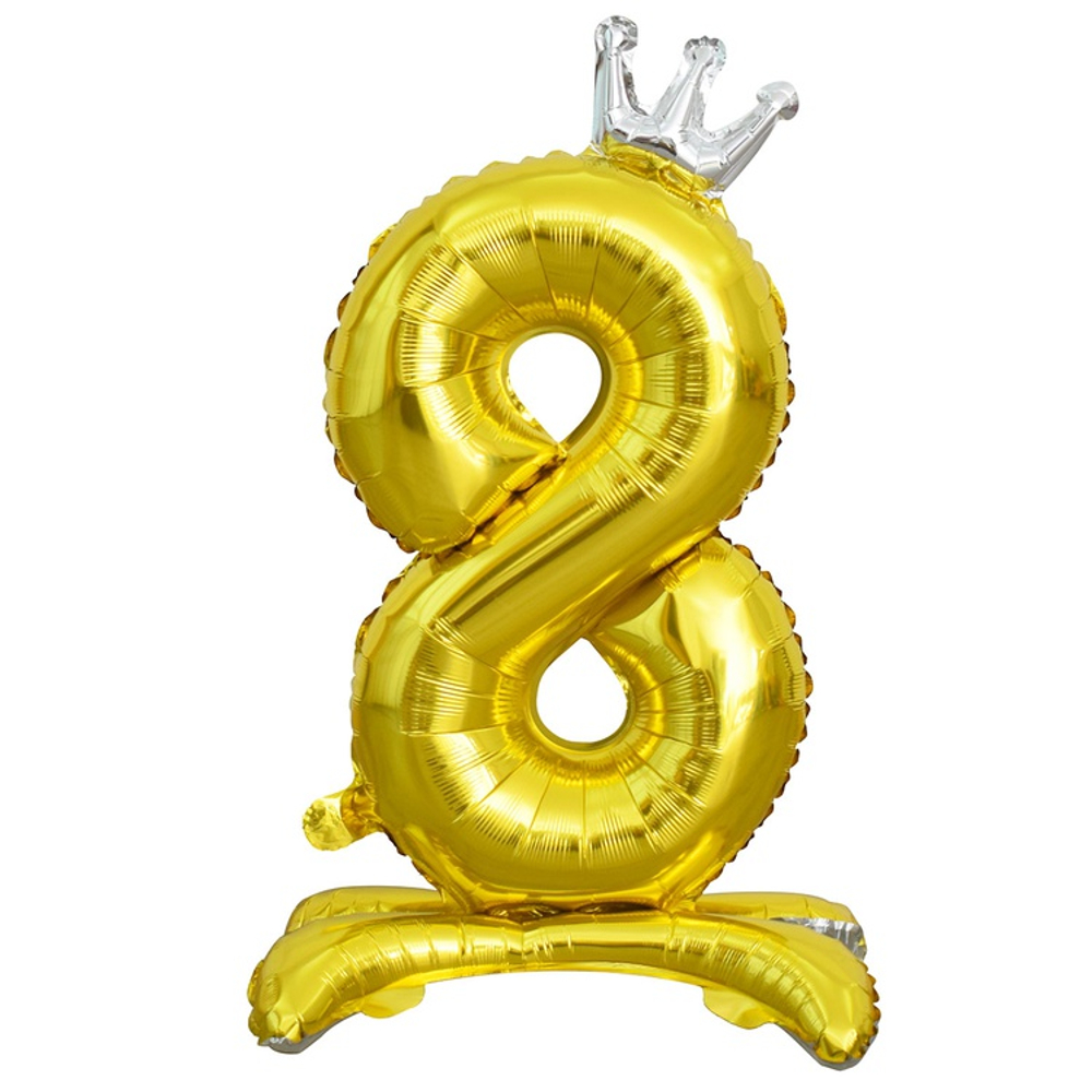 Шар фольгированный Цифра 8 81 см (Золотой)