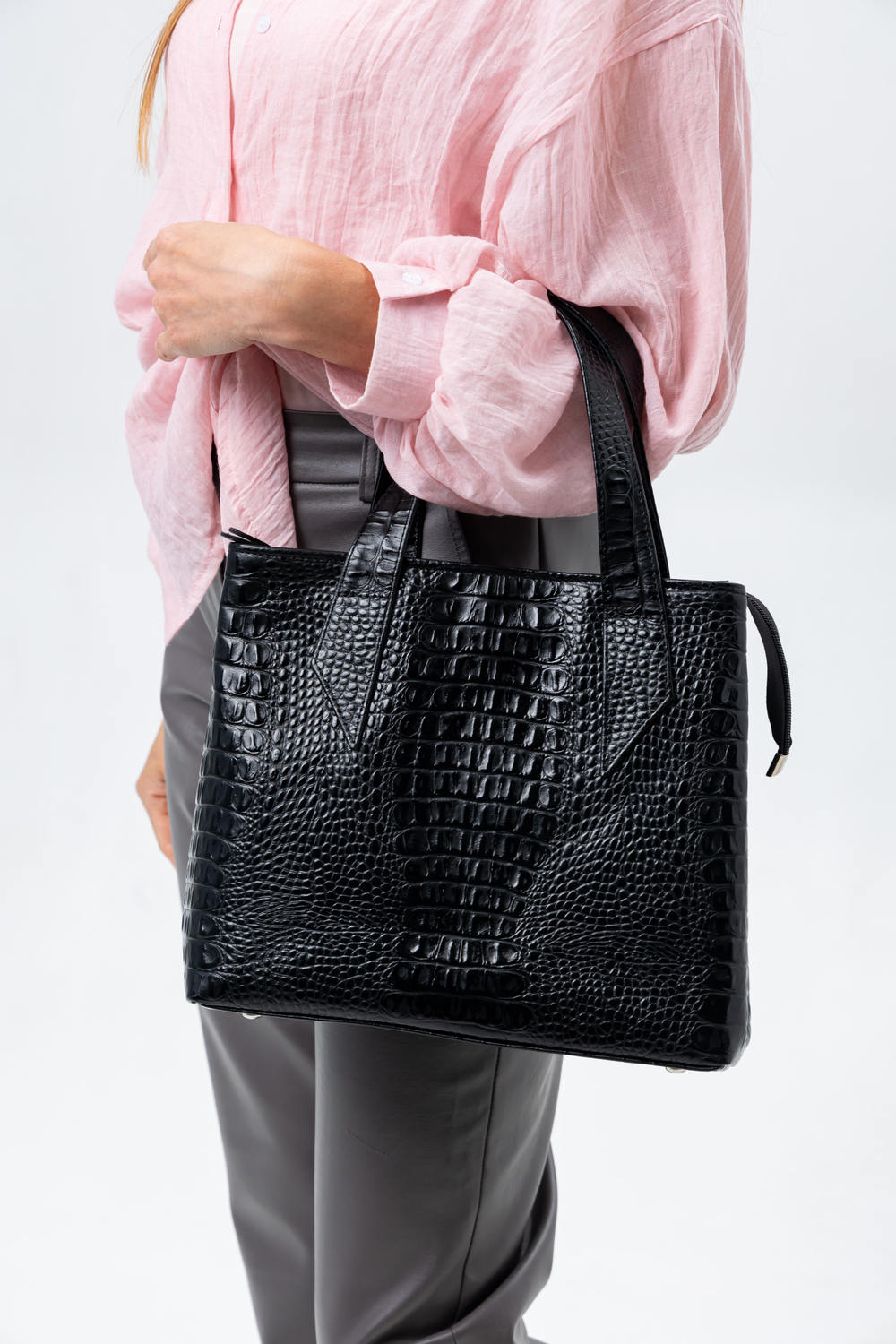 Louis Lefevre Сумка женская натуральная кожа через плечо тоут черная для документов а4