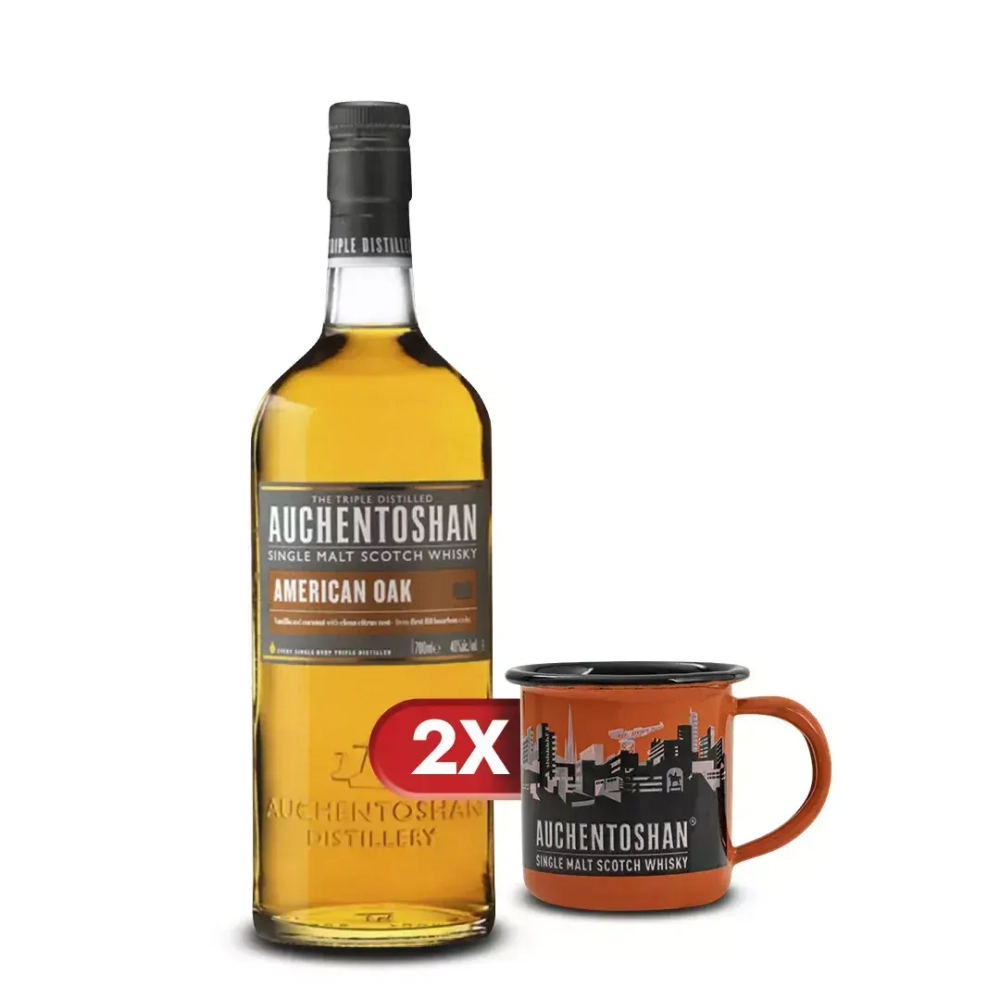 Auchentoshan American OAK  0,7 л. + 2 кружки
