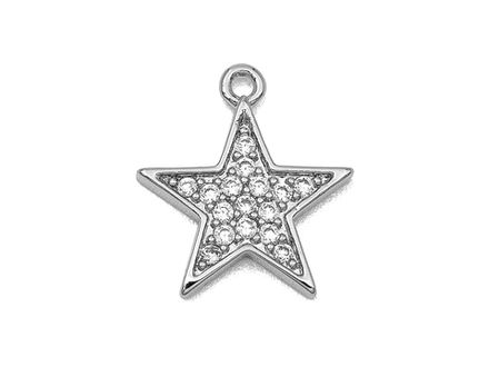 Подвеска "Звезда" 13мм, со стразами