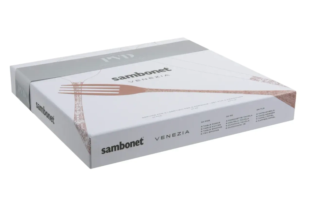Sambonet Набор столовых приборов Venezia PVD 24 предмета (6 персон) Медь