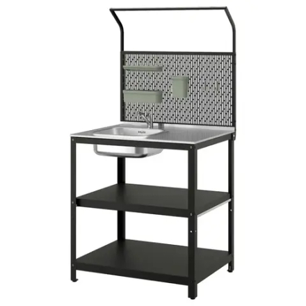 Мойка с задней панелью - IKEA GRILLSKÄR/GRILLSKAR/ГРИЛЬШЭР ИКЕА, 176х86х61 см, черный