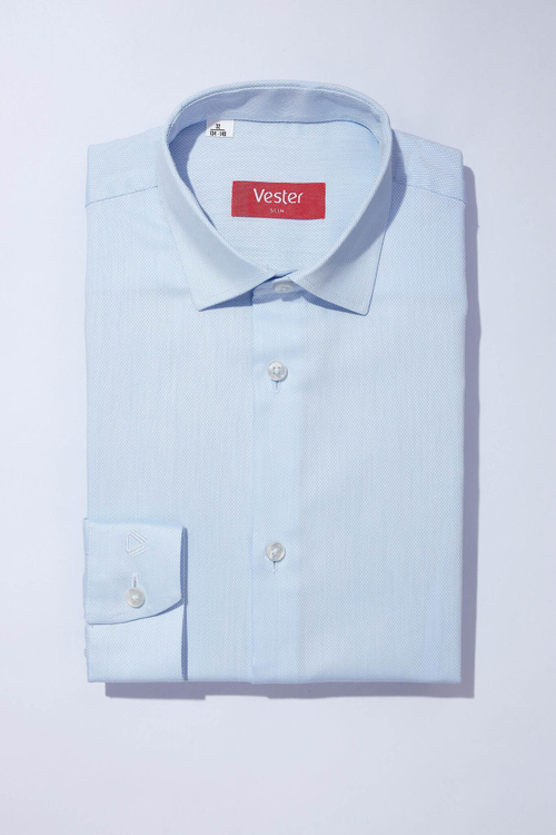 Сорочка детская VESTER длинный рукав, цвет голубой, хлопок/пэ 32314 69