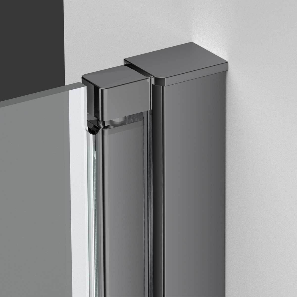 Душевая дверь Alpha VDP-3AL900CLGM, вороненая сталь, стекло прозрачное