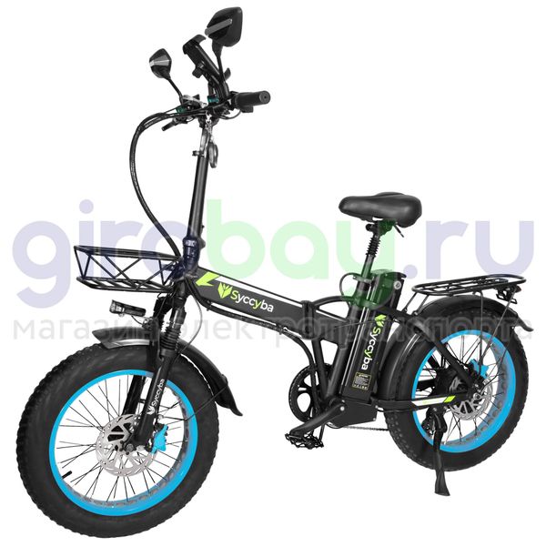 Электровелосипед Syccyba F10 Pro 2025 года (48V/15Ah) - Синий обод фото №1