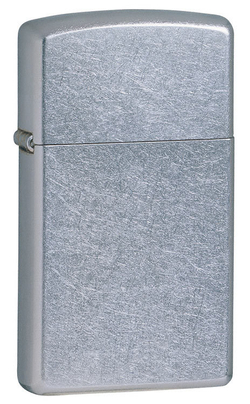Зажигалка Zippo Slim Street Chrome, латунь/сталь, серебристая, матовая, 29х10x60 мм