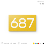 Номер на дверь 687, табличка на дверь для офиса, квартиры, кабинета, аудитории, склада, желтая 120х70 мм, Айдентика Технолоджи