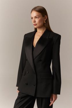 Пиджак смокинг двубортный черный