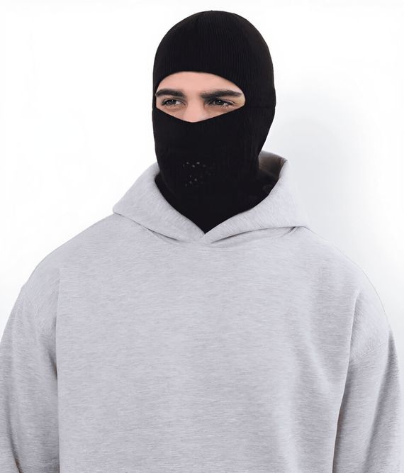 Тактическая вязаная балаклава шапка зимняя Черный