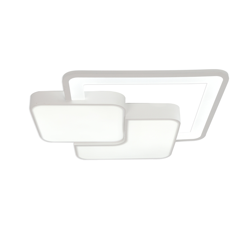 Потолочный светодиодный светильник 91Вт, 5390лм, 3000-6000K, Ra>80, плавная регулировка мощности, изменение цветовой температуры, пульт, металл/акрил, белый