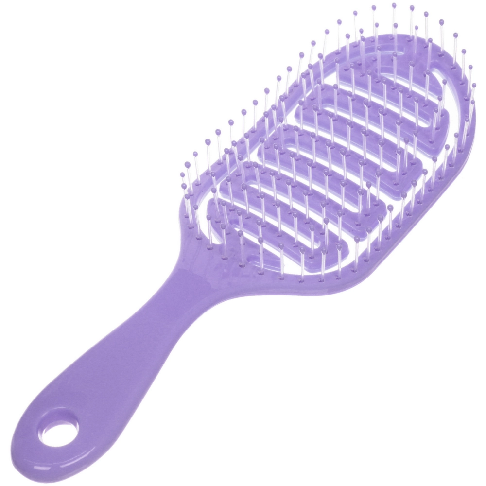 Расческа массажная продувная «МАРЦИПАН», цвет сиреневый, 8*24см (пластиковая коробка)●