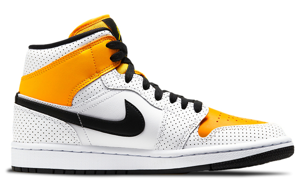 Air Jordan 1 Mid 'Perforated White University Gold' Women's