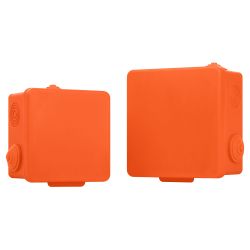 Распаячная коробка ЭРА KOR-80-80-50-7g-OR-FR огнестойкая 80х80х50мм оранжевая с гермовводами 7 вх. IP54