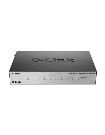 D-Link DES-1008D/L2B Неуправляемый коммутатор с 8 портами 10/100Base-TX