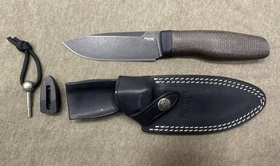 Нож Lion Steel ACHA - сталь M390, рукоять микарта, ножны кожа AH B BLGR