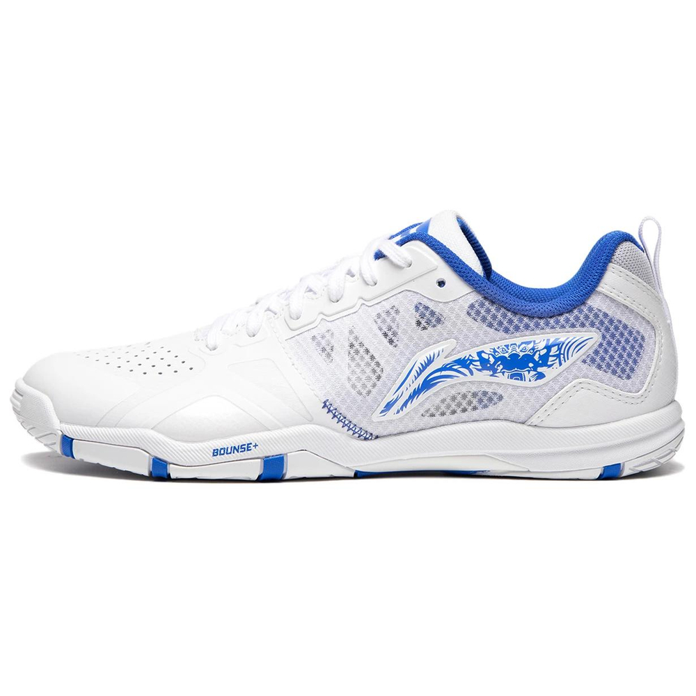 Li Ning Hawkeye 2.0 PRO Slip Resistant Abrasion Resistant Low top Table Tennis Shoes Unisex White Blue