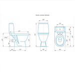 Унитаз-компакт "Премьер" черный кракелюр (гориз, нижн, сид. полип., 2-кн.арм) (Rosa)
