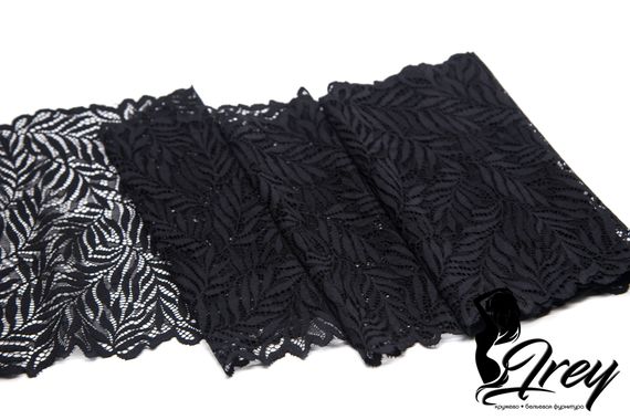 Кружево эластичное 22 см, арт. 03-100, черный