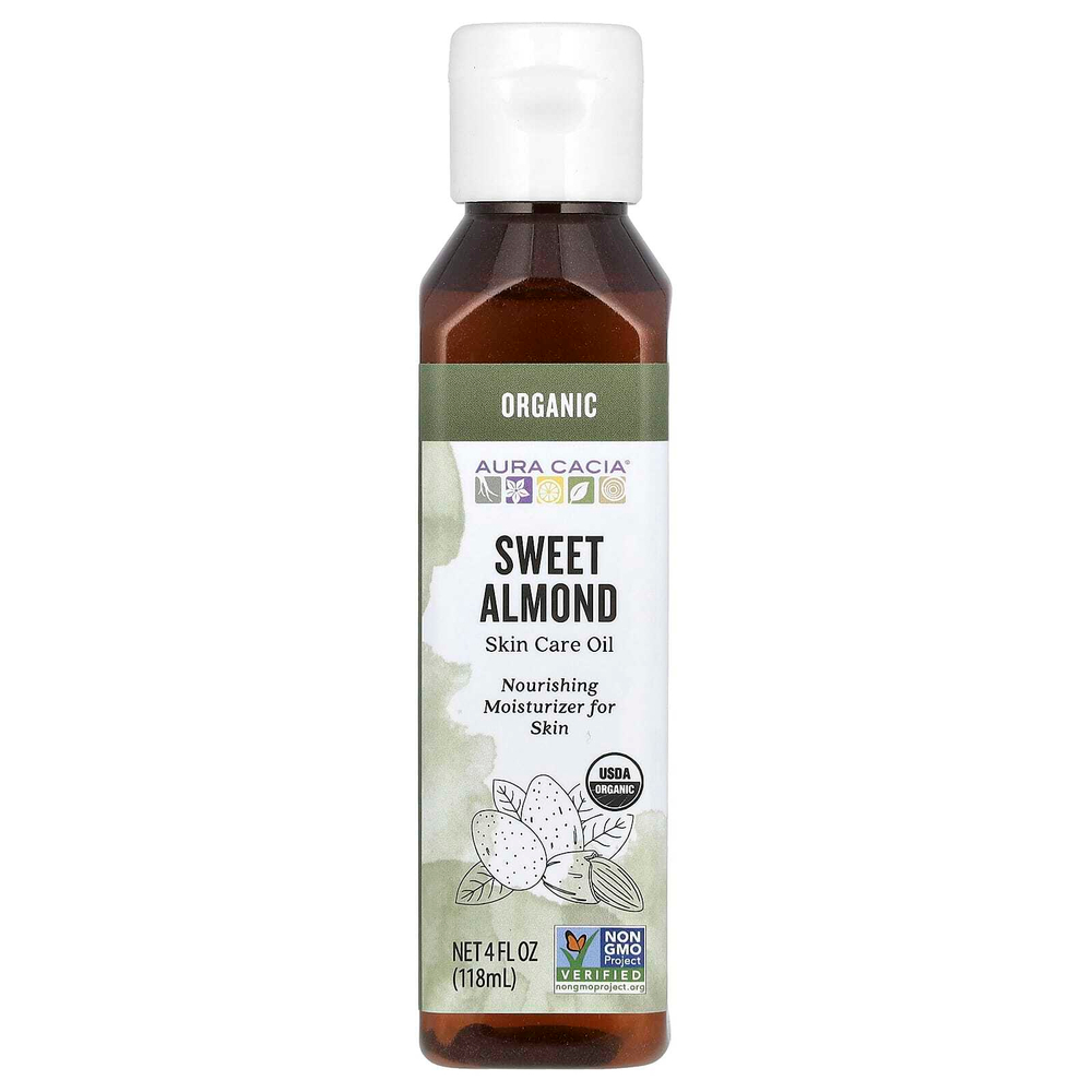 Aura Cacia, Organic, масло для ухода за кожей, сладкий миндаль, 118 мл (4 жидк. унц.)