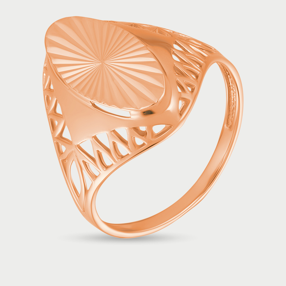 Кольцо женское из розового золота 585 пробы без вставок (арт. Ак674-3977)