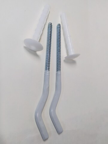 П10.10-2 Кронштейн для радиатора штыревой 7*170 мм обрезиненный плоский Эконом с дюбелем. Комплект 2 шт