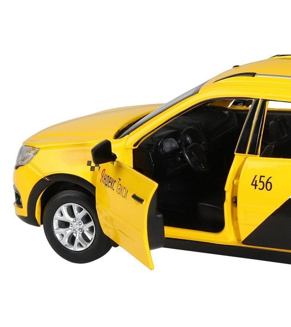 Машина "АВТОПАНОРАМА" Яндекс.Такси LADA GRANTA CROSS, желтый, 1/24, в/к 24,5*12,5*10,5 см