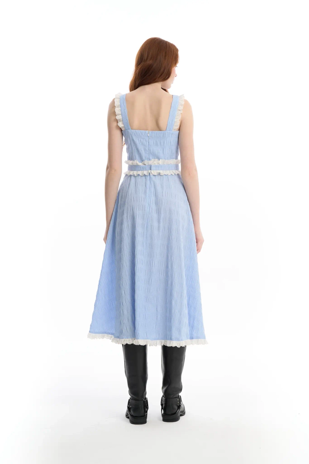 Платье-миди из жатого хлопка