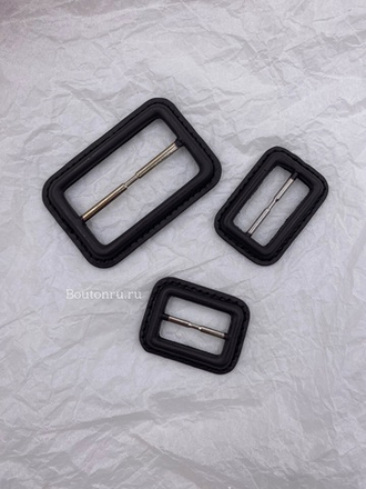 Пряжка темно коричневая кожаная (натуральная кожа)