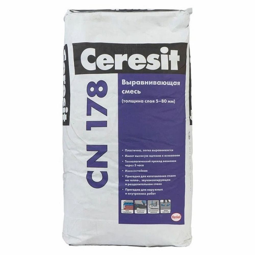 Ровнитель для пола Ceresit CN 178 грубый 25 кг