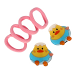 Аксессуары для волос детские в наборе 2 зажима и 4 резинки «Розовое облако» 753-430 (JINRE TRAVEL)